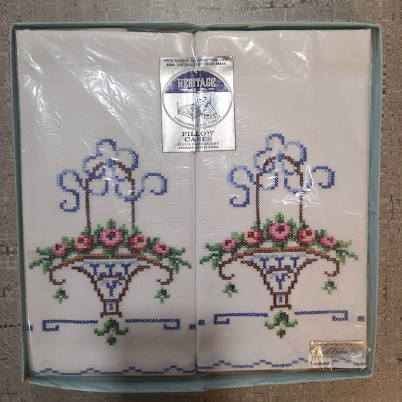 Heritage Embroidered Pillow Cases💙 - Picture 1 of 16